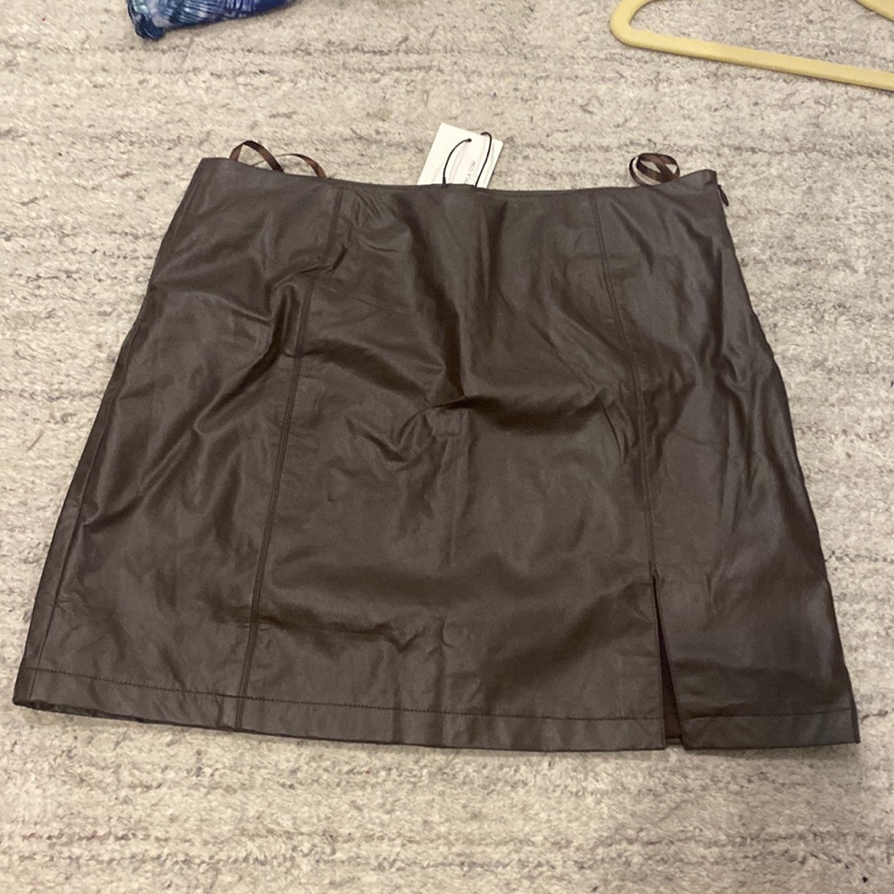 leather mini skirt